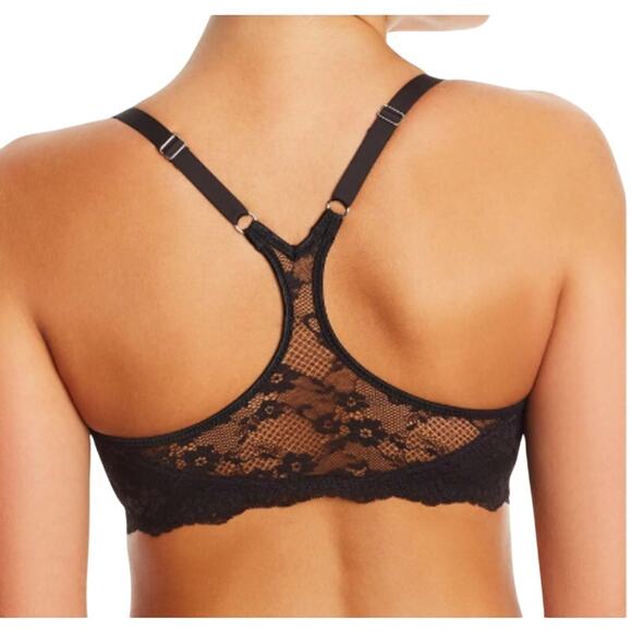 Maidenform One Fab Fit Lace T-Back Front Close Bra 7112 Black 38D - Picture 7 of 7